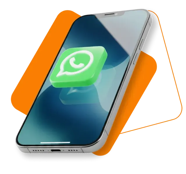 Celular com o ícone do WhatsApp, canal de atendimento do Aluguel do Construtor